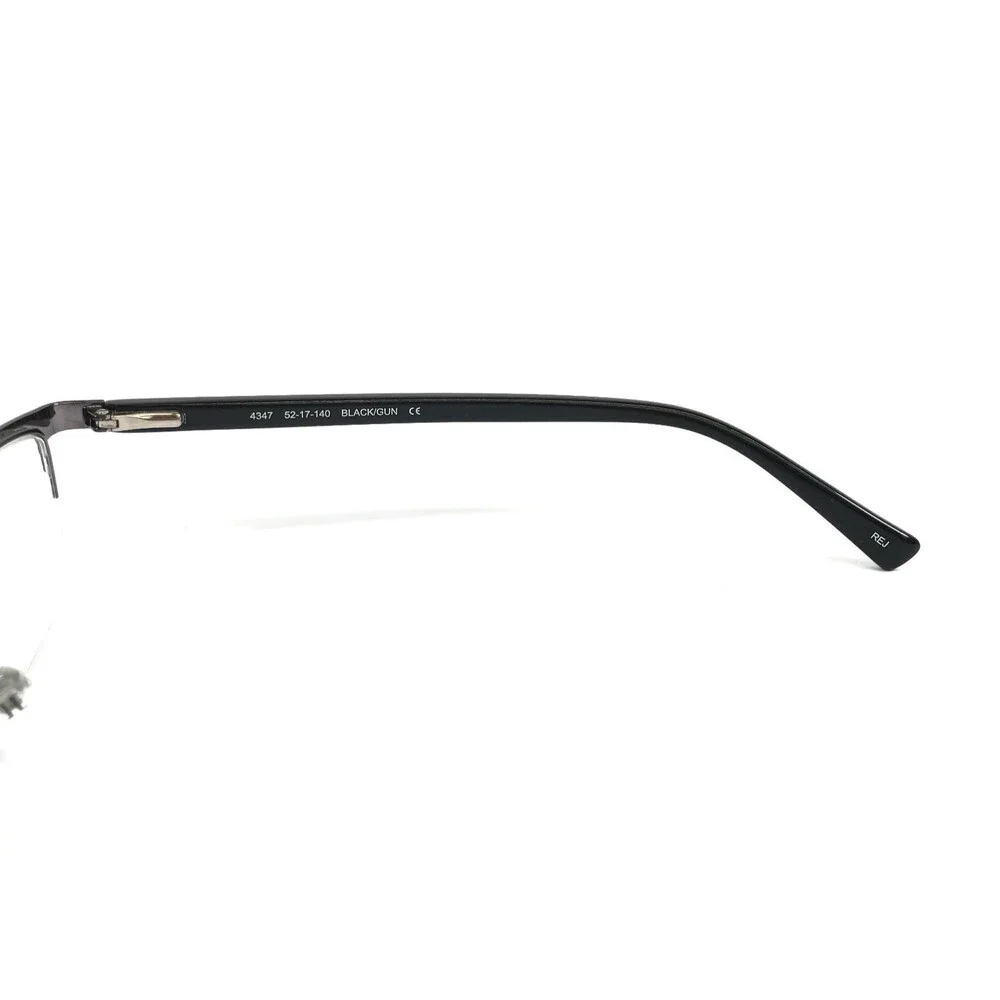 Helium Eyeglasses Frames 4347 BLACK/GUN Black Gunmetal Half Rim 52-17-140